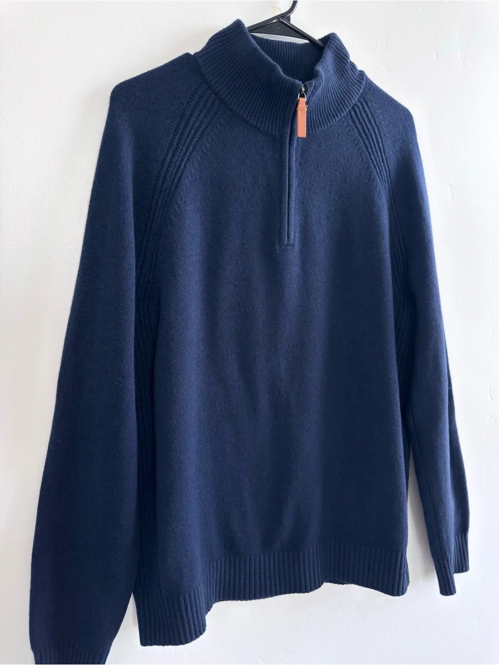Banana Republic Italian Yarn Wool Quarter Zip Sweater Navy Men’s Tall L Casual